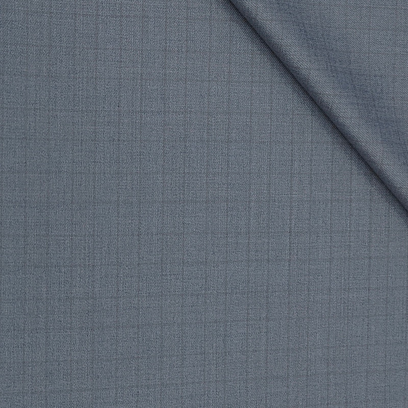 Trouser Fabric Raymond Poly Viscose Small Check Colour Greyish Blue