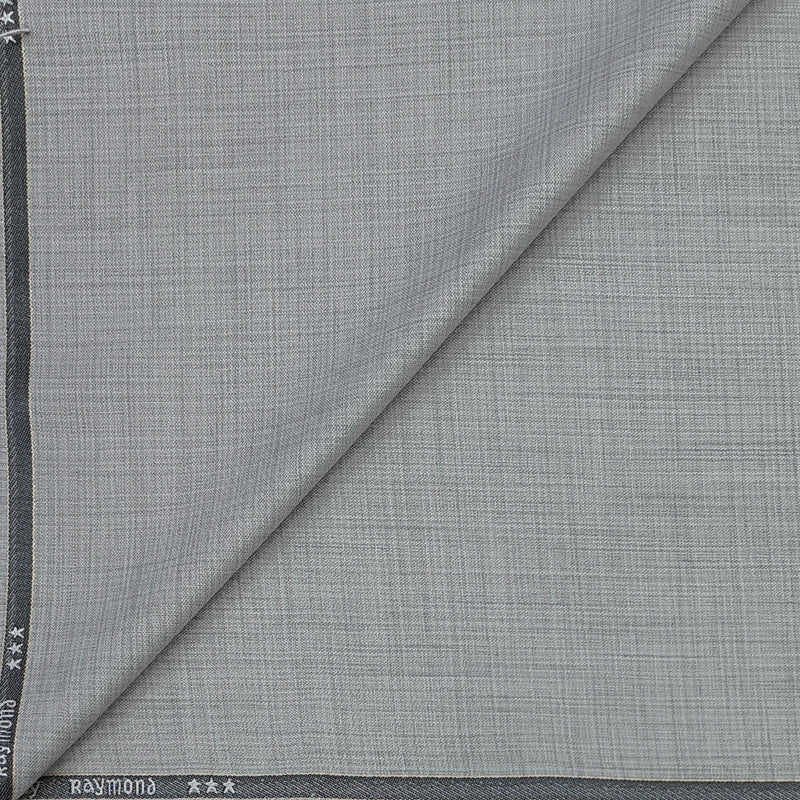 Trouser Fabric Raymond Poly Viscose Mix Check Colour Silver