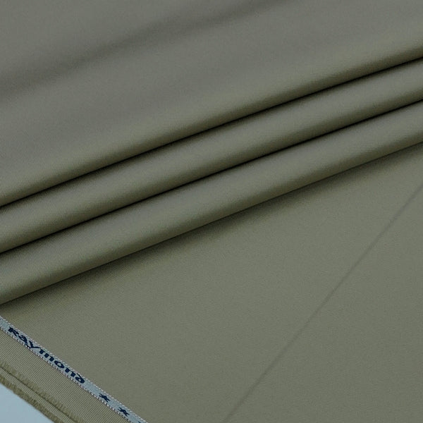 Trouser Fabric Raymond Pure Cotton Plain Color Croissant Brownish Green