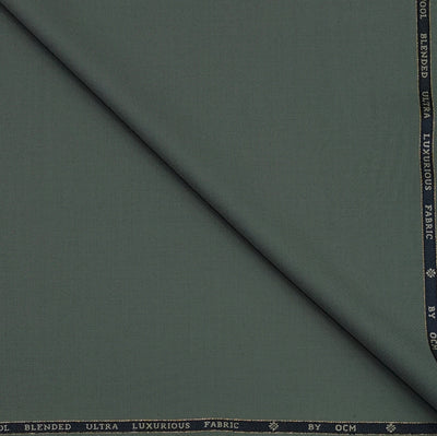 Trouser Fabric OCM Super 150s 40%Wool Plain Colour Swamp Green