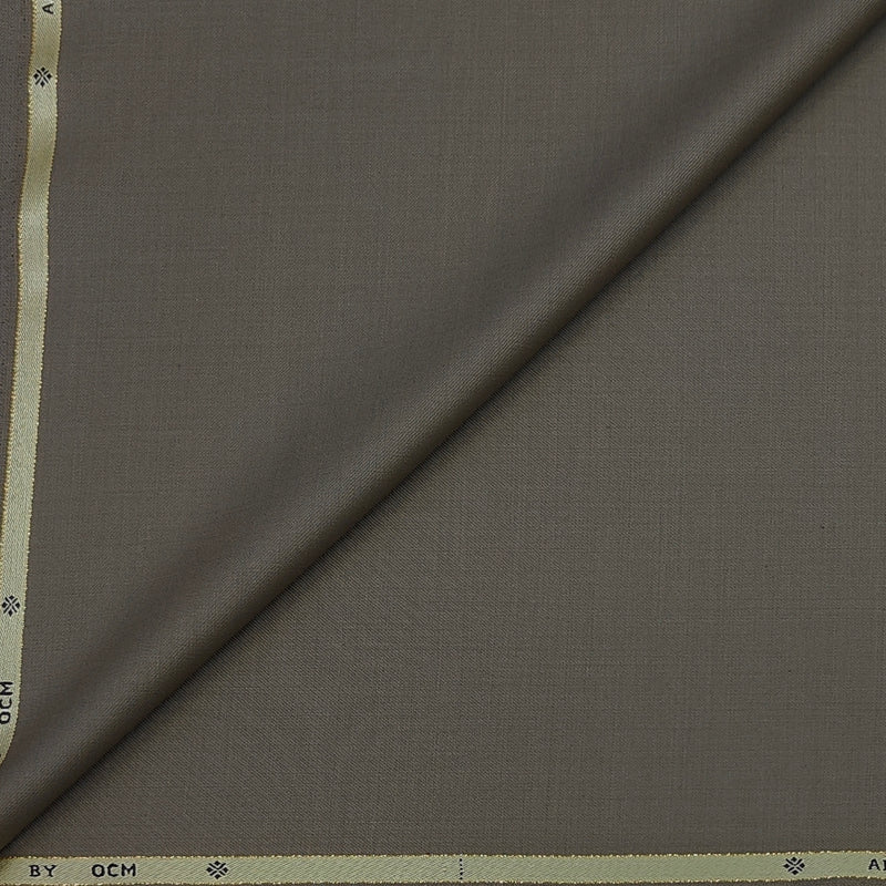 Trouser Fabric OCM Super 150s Wool Plain Colour Burlywood Brown