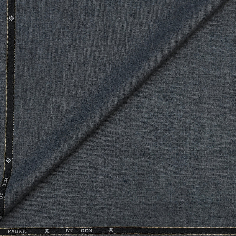 Trouser Fabric OCM Super 150s 40%Wool Plain Colour Worsted Grey