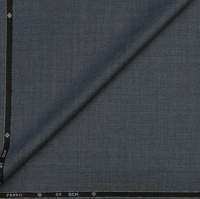 Trouser Fabric OCM Super 150s 40%Wool Plain Colour Worsted Grey