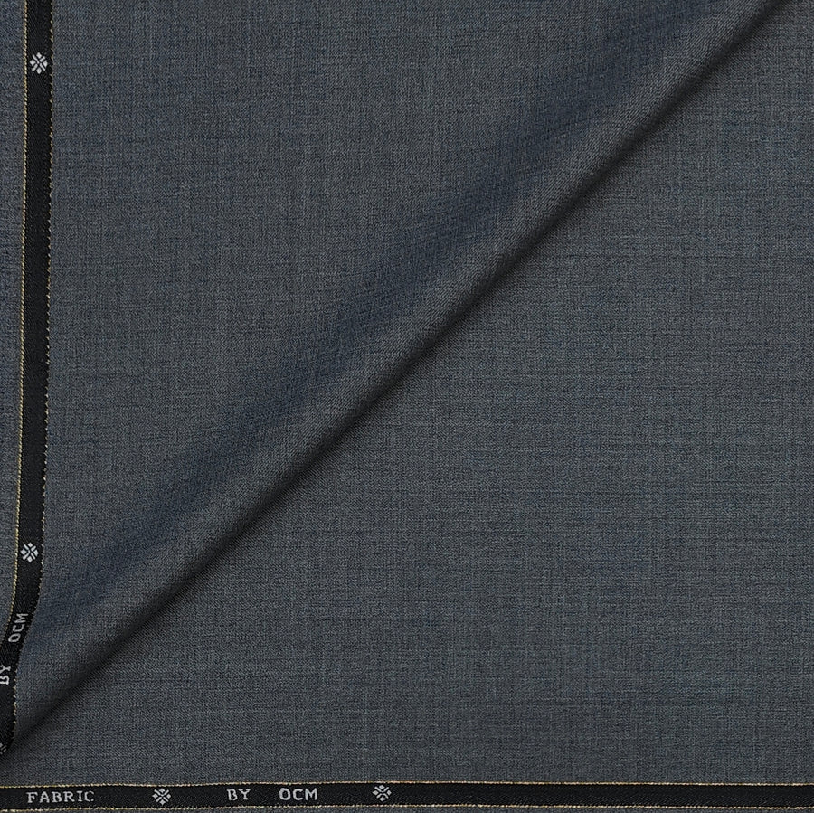 Trouser Fabric OCM Super 150s 40%Wool Plain Colour Worsted Grey