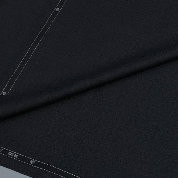 Trouser Fabric OCM Super 150s Wool Plain Colour Worsted Black