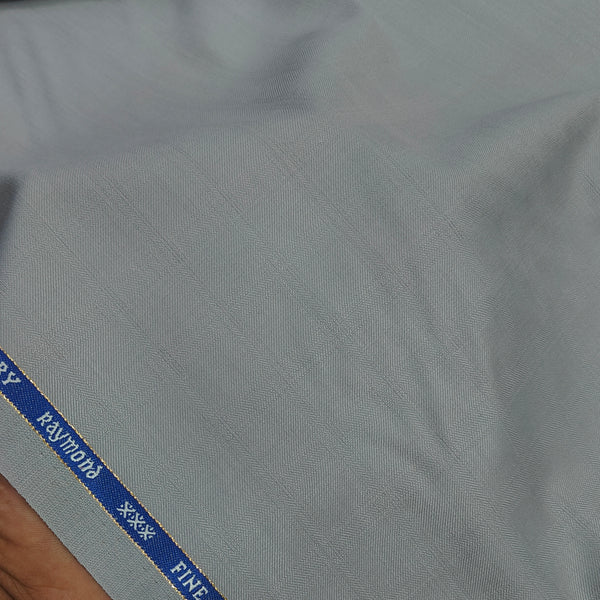Trouser Fabric Raymond 100s Wool Blended Check Colour Light Grey