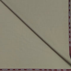 Trouser Fabric Raymond 100s Wool Blended Plain Colour Sand Brown