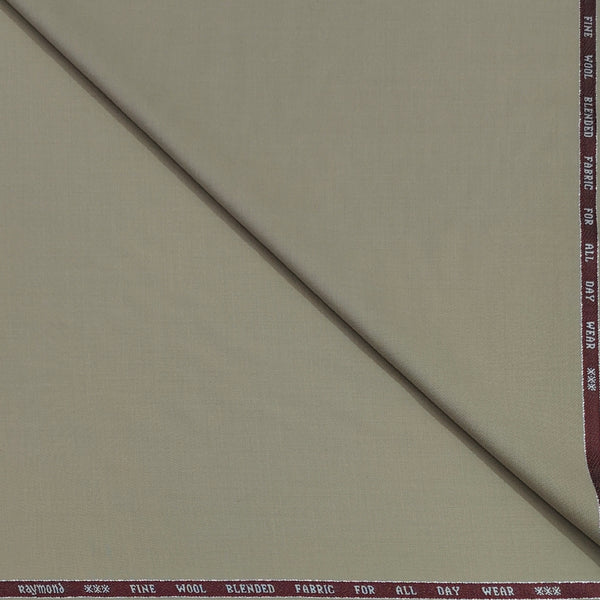 Trouser Fabric Raymond 100s Wool Blended Plain Colour Sand Brown