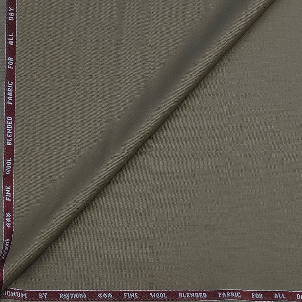 Trouser Fabric Raymond 100s Wool Blended Plain Colour Desert Brown