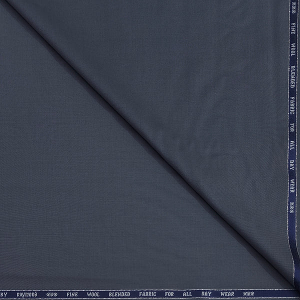 Trouser Fabric Raymond 100s Wool Blended Plain Colour Lava Grey