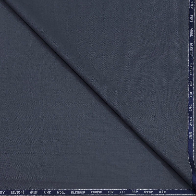 Trouser Fabric Raymond 100s Wool Blended Plain Colour Lava Grey