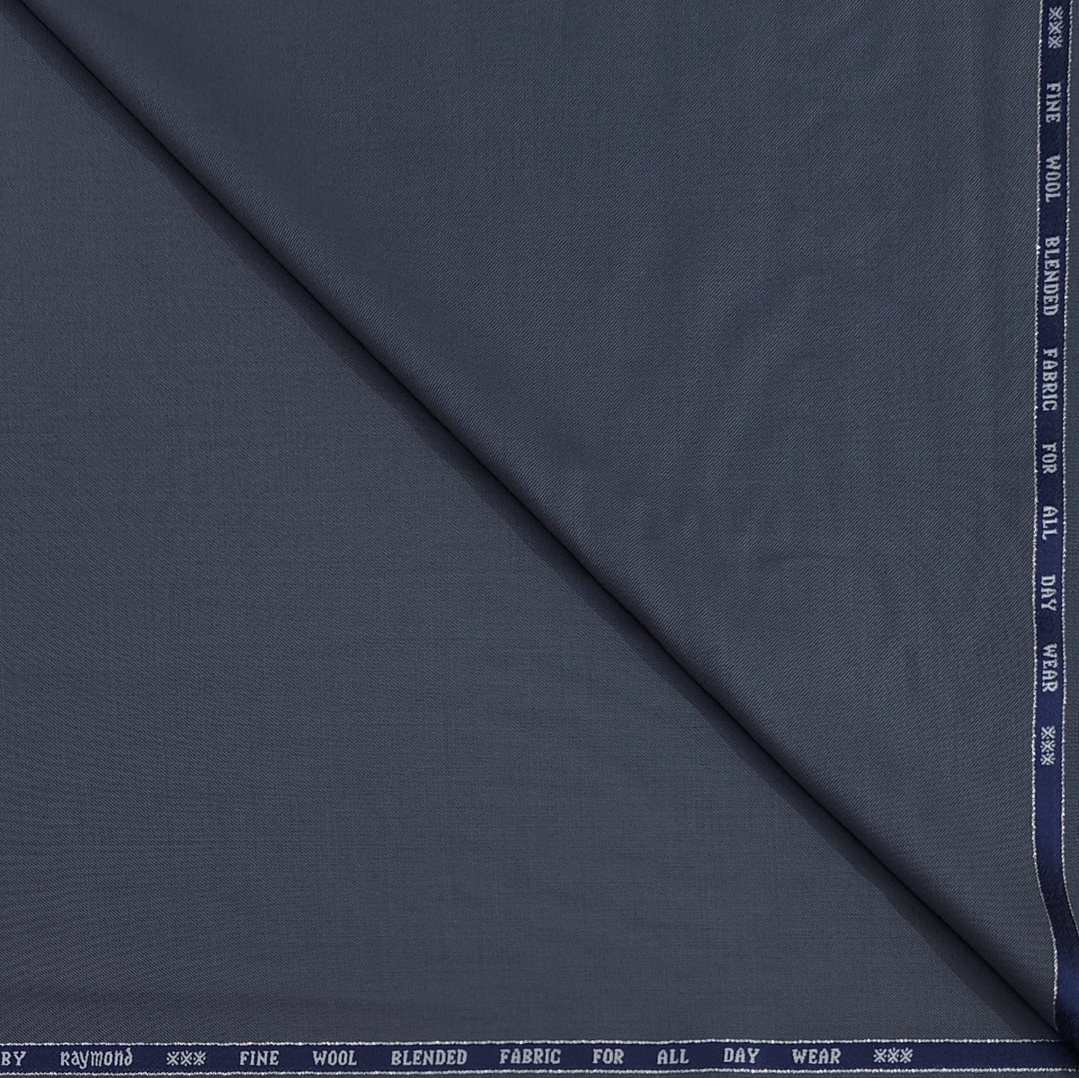 Trouser Fabric Raymond Super 100s Wool Blended Plain Colour Lava Grey