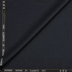 Trouser Fabric Canetti Italy Merino 100s Wool Blend Pin Check Colour Dull Black