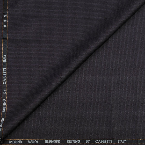 Trouser Fabric Canetti Italy Merino 100s Wool Blend Pin Check Colour Plum Wine