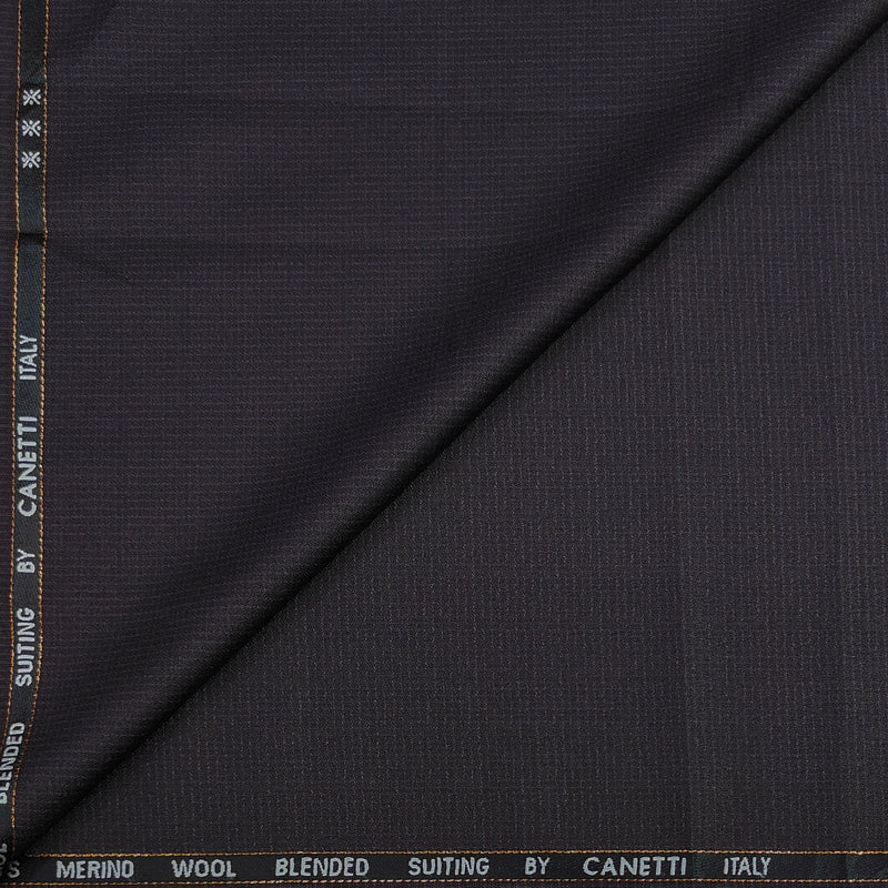 Trouser Fabric Canetti Italy Merino 100s Wool Blend Pin Check Colour Plum Wine