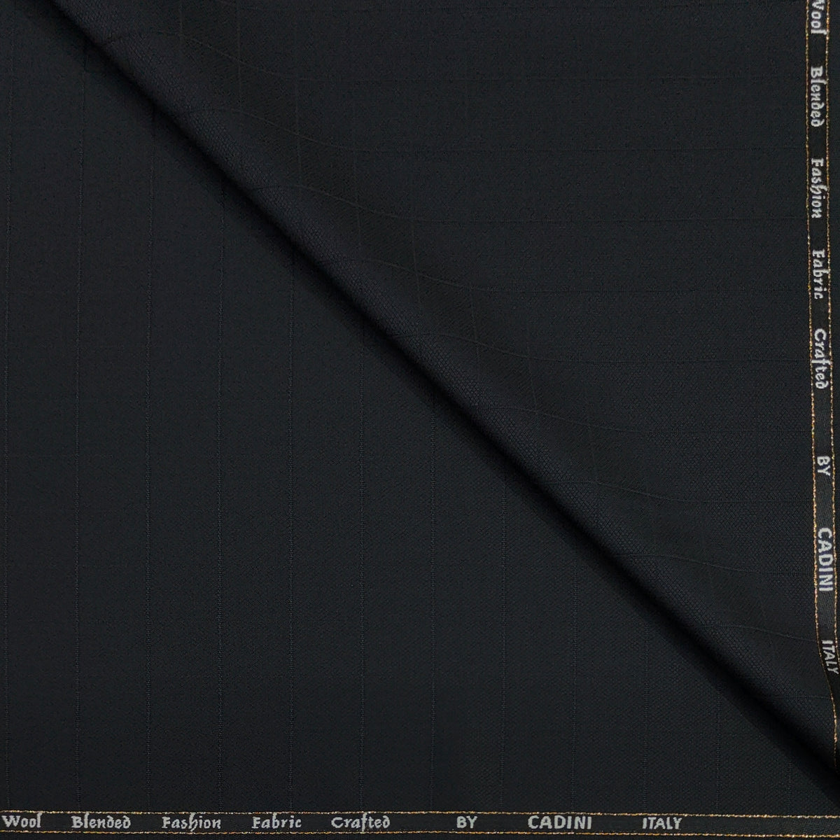 Trouser Fabric Canetti Italy Luxury 110s Wool Blended Check Colour Black