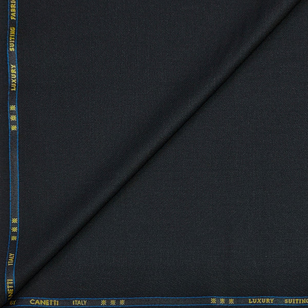 Trouser Fabric Canetti Italy Luxury Poly Viscose Texture Colour Dull Black
