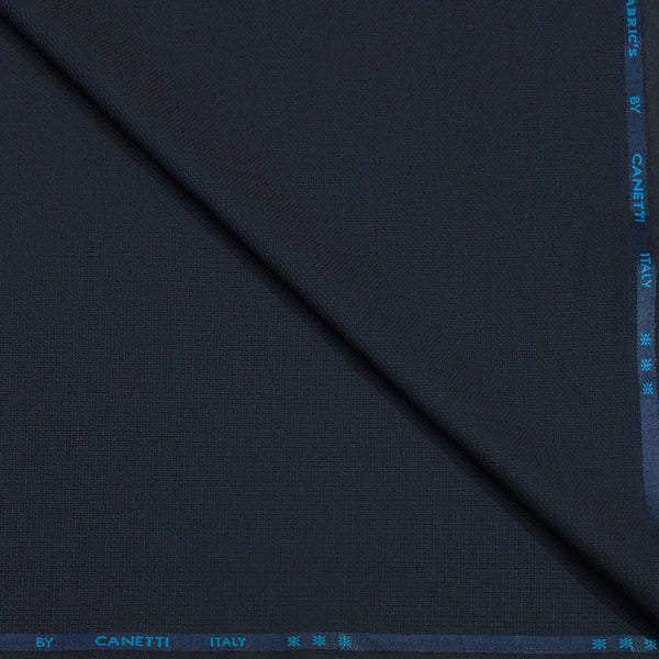 Trouser Fabric Canetti Italy Luxury Stretchable Poly Viscose Texture Colour Dark Midnight Blue