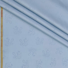 Shirt Fabric Raymond 100% Giza Cotton Premium Jacquard Colour Water Blue