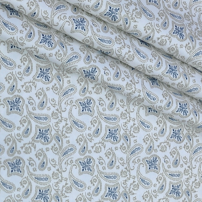 Shirt Fabric Raymond 100% Giza Cotton Print Colour White N Brown