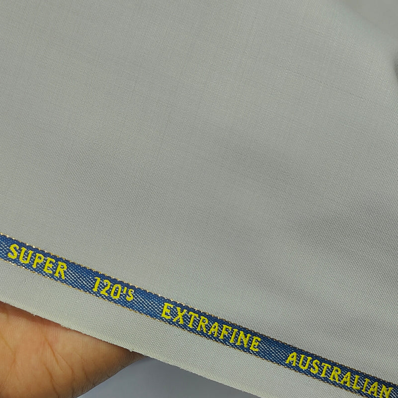 Cavalero Italy Men’s 30% Wool Super 120’s Unstitched Suiting Fabric Colour Ash Grey