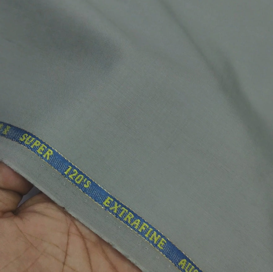 Cavalero Italy Men’s 30% Wool Super 120’s Unstitched Suiting Fabric Colour Gin Green