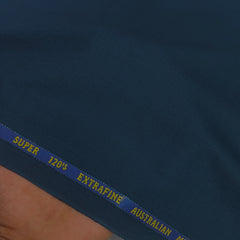 Cavalero Italy Men’s 30% Wool Super 120’s Unstitched Suiting Fabric Colour Prussian Blue