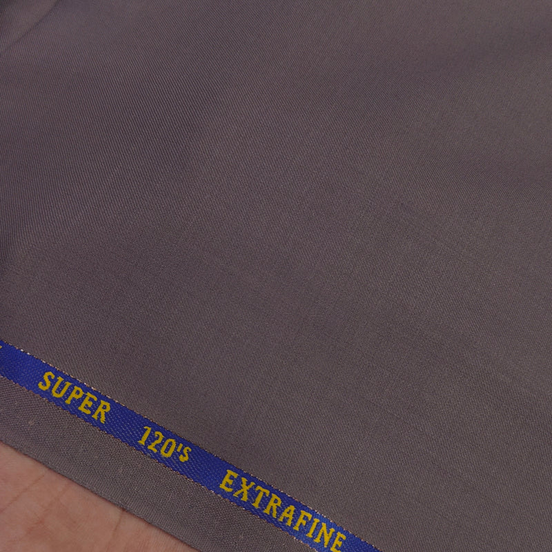 Cavalero Italy Men’s 30% Wool Super 120’s Unstitched Suiting Fabric Colour Brown Stone