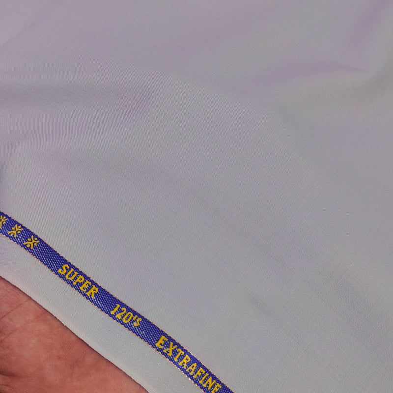 Cavalero Italy Men’s 30% Wool Super 120’s Unstitched Suiting Fabric Colour Lavender Ash Grey