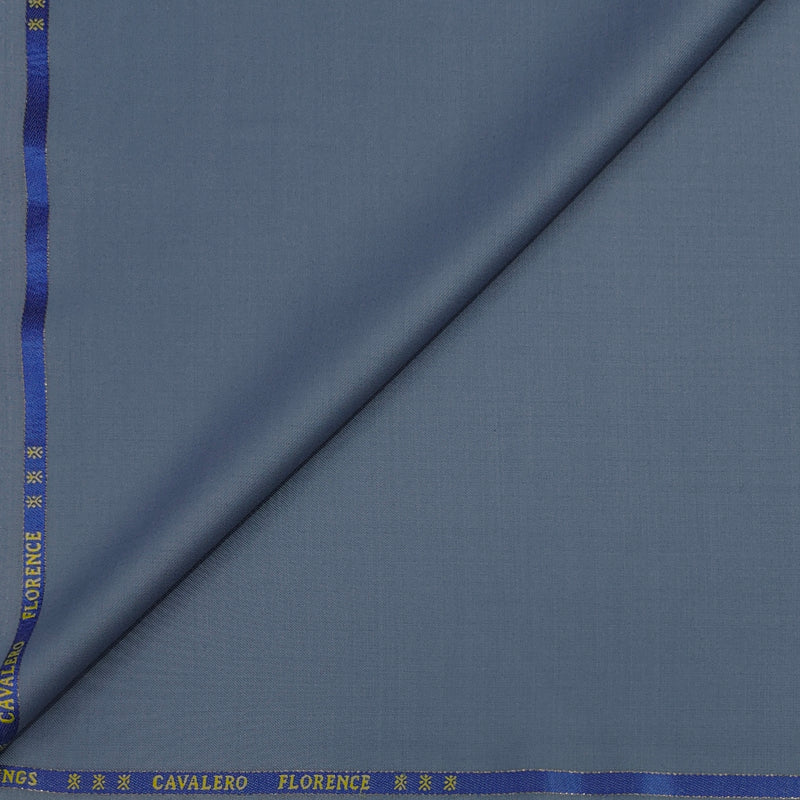 Cavalero Italy Men’s 30% Wool Super 120’s Unstitched Suiting Fabric Colour Faded Blue