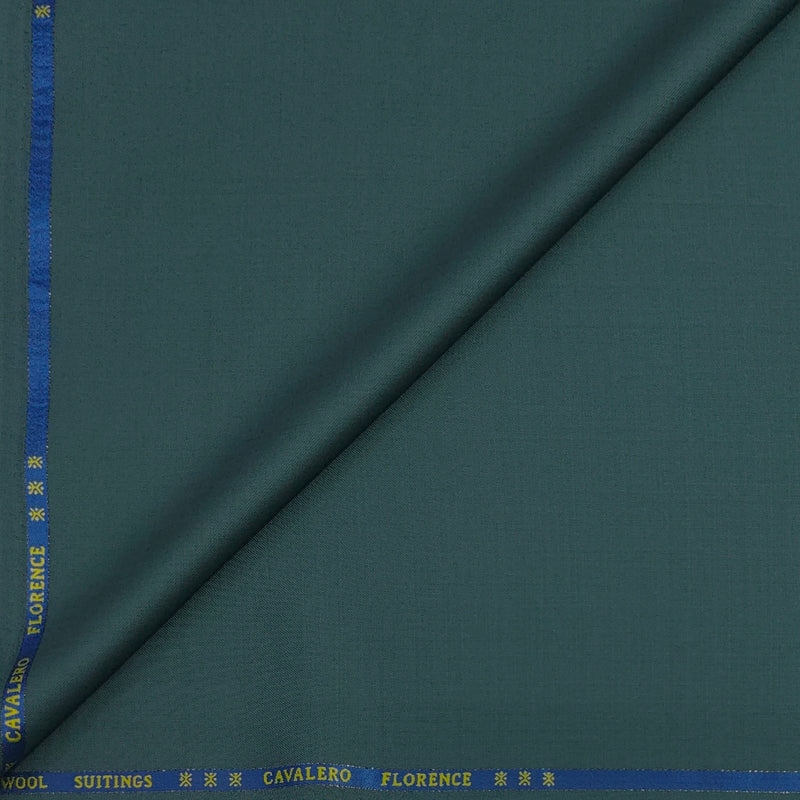 Cavalero Italy Men’s 30% Wool Super 120’s Unstitched Suiting Fabric Colour Cadmium Green