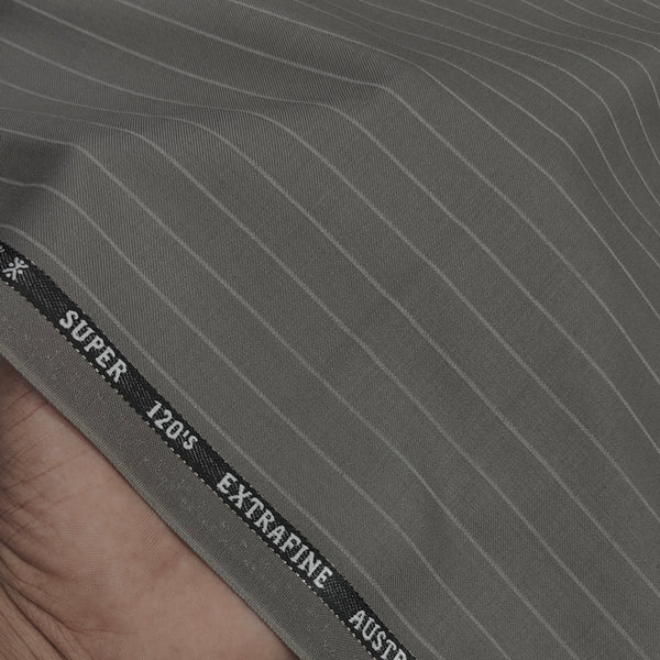 Cavalero Italy Men’s 30% Wool Super 120’s Unstitched Lining Suiting Fabric Colour Greyish Brown