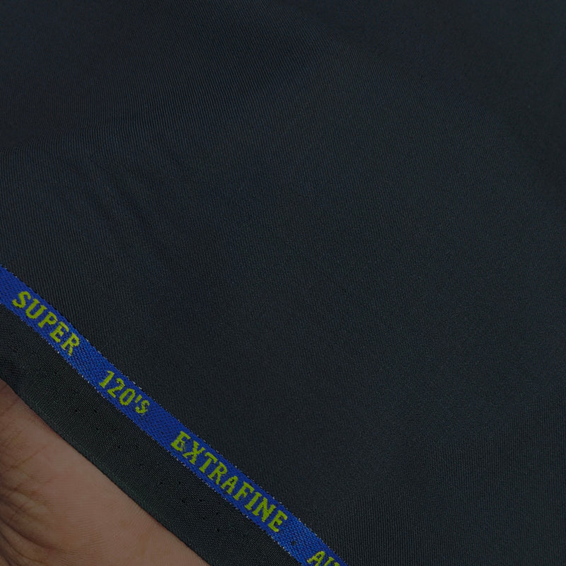 Cavalero Italy Men’s 30% Wool Super 120’s Unstitched Suiting Fabric Colour Space Blue