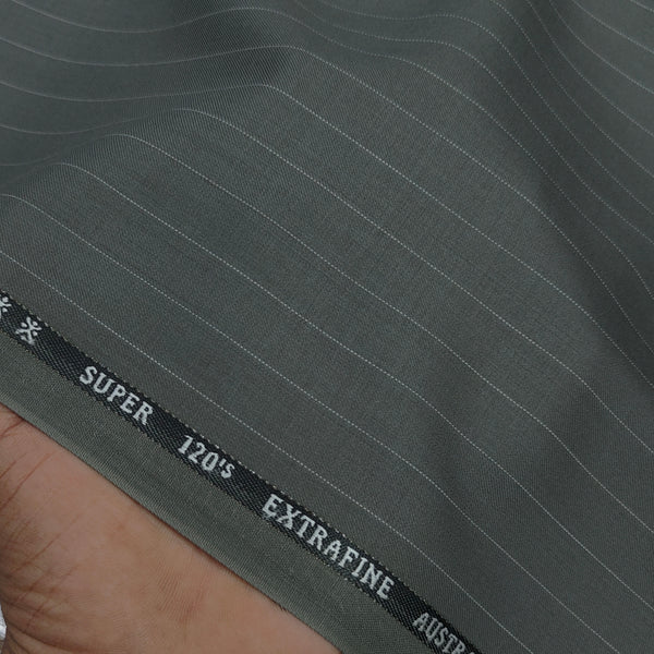 Cavalero Italy Men’s 30% Wool Super 120’s Unstitched Lining Suiting Fabric Colour Feldgrau Green