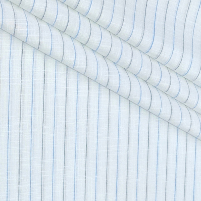 Shirt Fabric Raymond 100% Cotton Lining With Slub Colour Blue,Grey N White