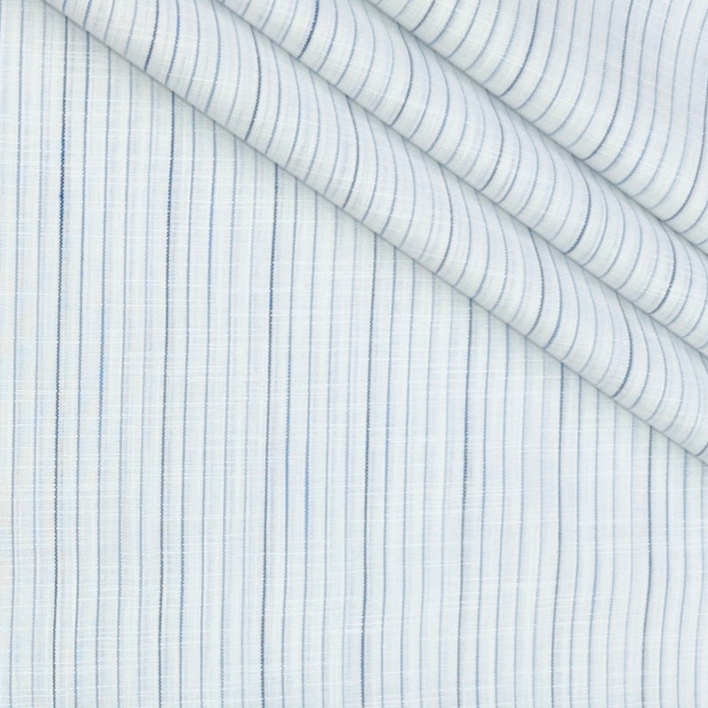 Shirt Fabric Raymond 100% Cotton Lining With Slub Colour Blue N White