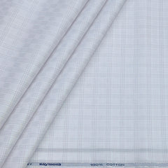Shirt Fabric Raymond 100% Giza Cotton Premium Check Colour Light Purple N White