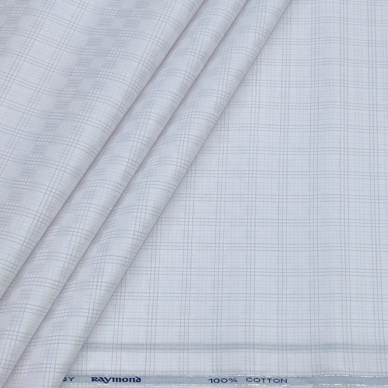 Shirt Fabric Raymond 100% Giza Cotton Premium Check Colour Light Purple N White
