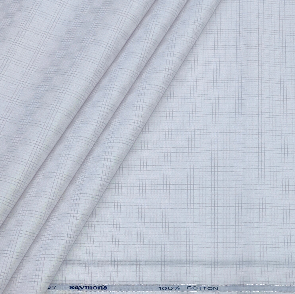 Shirt Fabric Raymond 100% Giza Cotton Premium Check Colour Light Purple N White