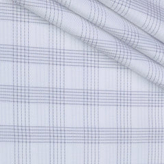 Shirt Fabric Raymond 100% Giza Cotton Premium Broad Check Colour Blue N White