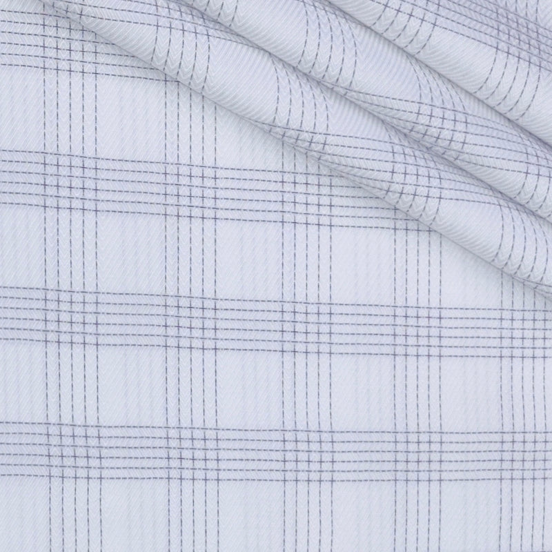 Shirt Fabric Raymond 100% Giza Cotton Premium Broad Check Colour Blue N White