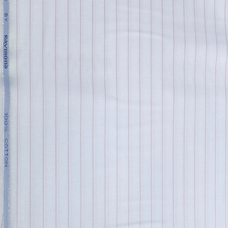Shirt Fabric Raymond 100% Giza Cotton Premium Jacquard With Lining Colour Pink N White