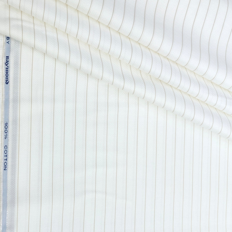 Shirt Fabric Raymond 100% Giza Cotton Premium Jacquard With Lining Colour Brown N White