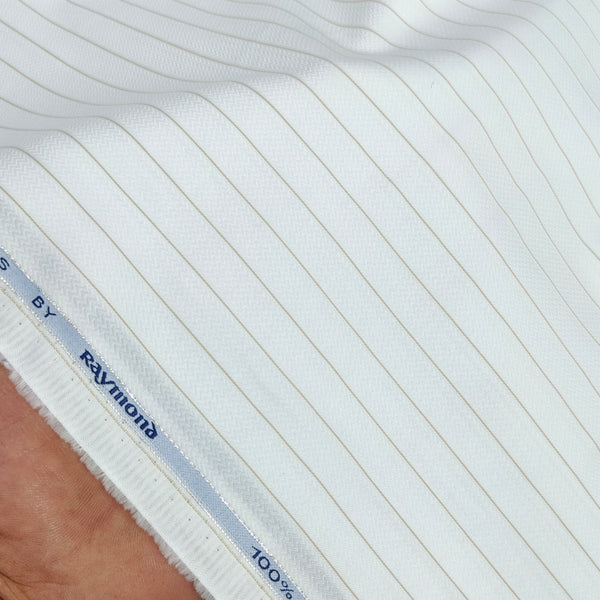 Shirt Fabric Raymond 100% Giza Cotton Premium Jacquard With Lining Colour Brown N White