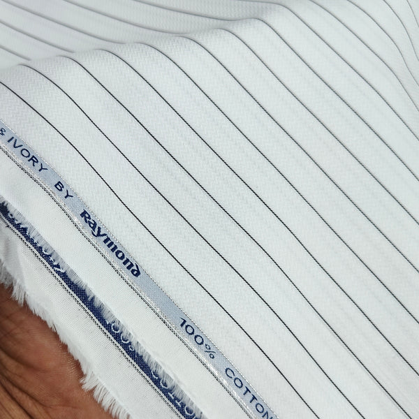 Shirt Fabric Raymond 100% Giza Cotton Premium Jacquard With Lining Colour Black N White