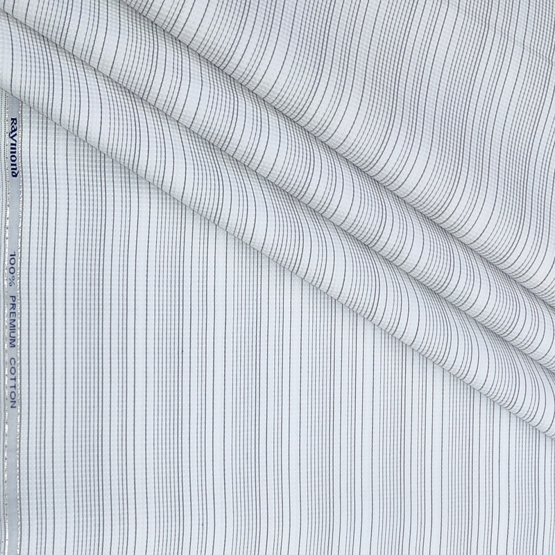Shirt Fabric Raymond 100% Giza Cotton Premium Jacquard With Lining Colour Dull Black N White