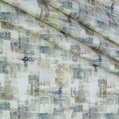 Shirt Fabric Raymond 100% Giza Cotton Digital Print Colour Dim Green