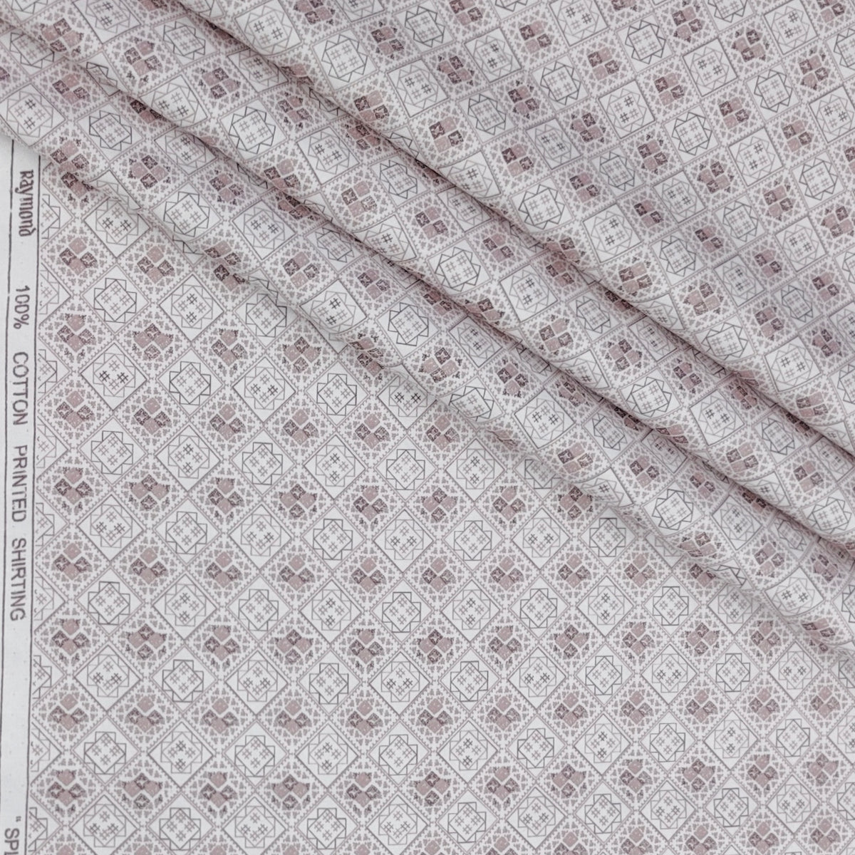 Shirt Fabric Raymond 100% Giza Cotton Digital Print Colour Rose Brown