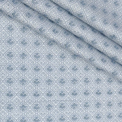 Shirt Fabric Raymond 100% Giza Cotton Digital Print Colour Blue N White