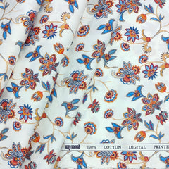 Shirt Fabric Raymond 100% Giza Cotton Print Colour Blue N White